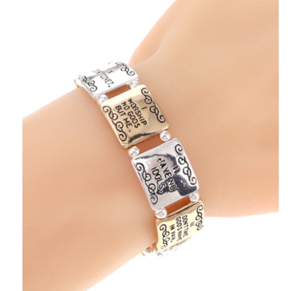 Multi-Tone Ten Commandments Bracelet - Picture 2 of 2